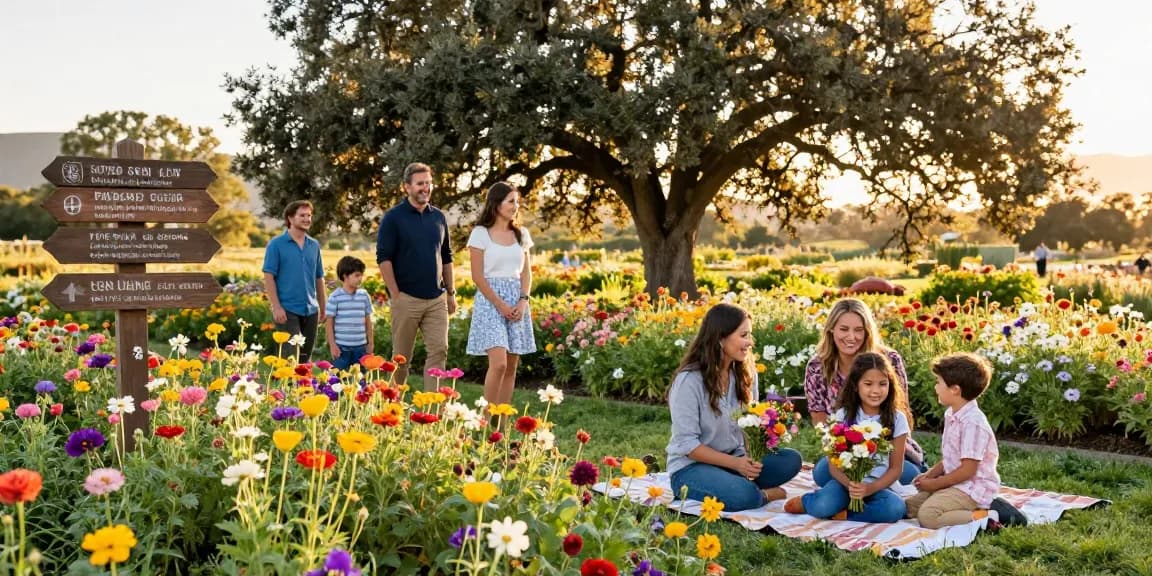 Explore the vibrant flower fields at https://www.thecapayvalleygardentour.com enjoying quality family time.