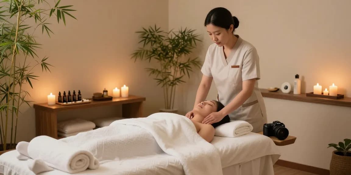 Serene wellness spa showcasing 부산스웨디시 massage room with calming ambiance and professional setup.