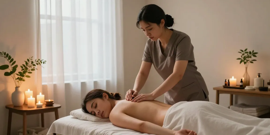 Experience premium 구로마사지 in a serene therapy room, highlighting relaxation and holistic wellness.