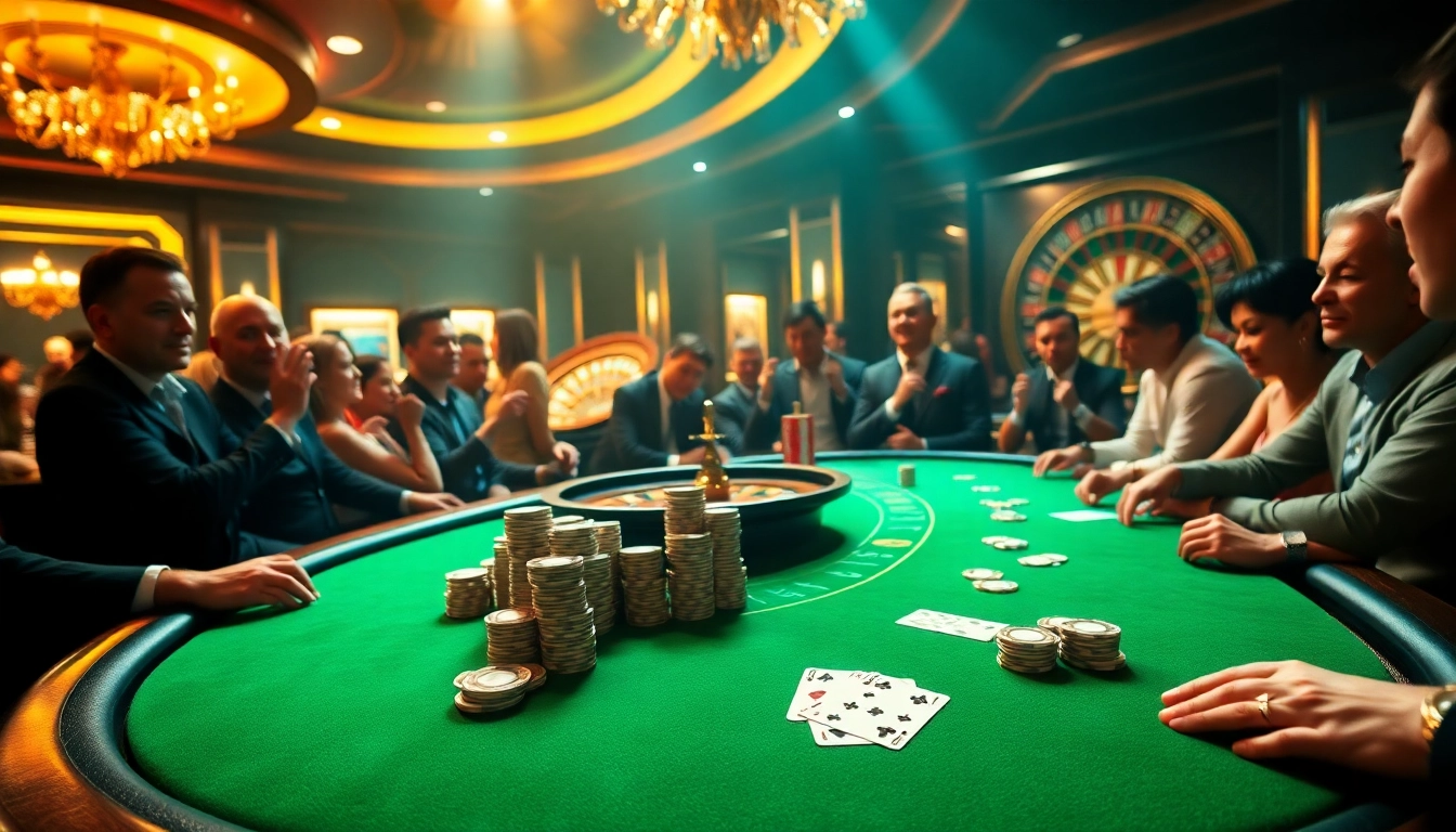 Strategic gambling excitement at Bayvip poker table with vibrant chips and cards.
