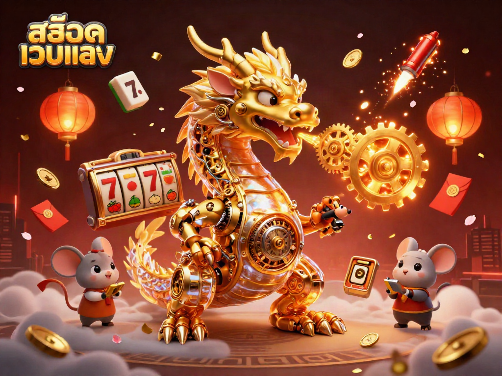 Engage with สล็อตเว็บตรง in a vibrant 3D casino scene filled with dynamic elements and atmosphere.
