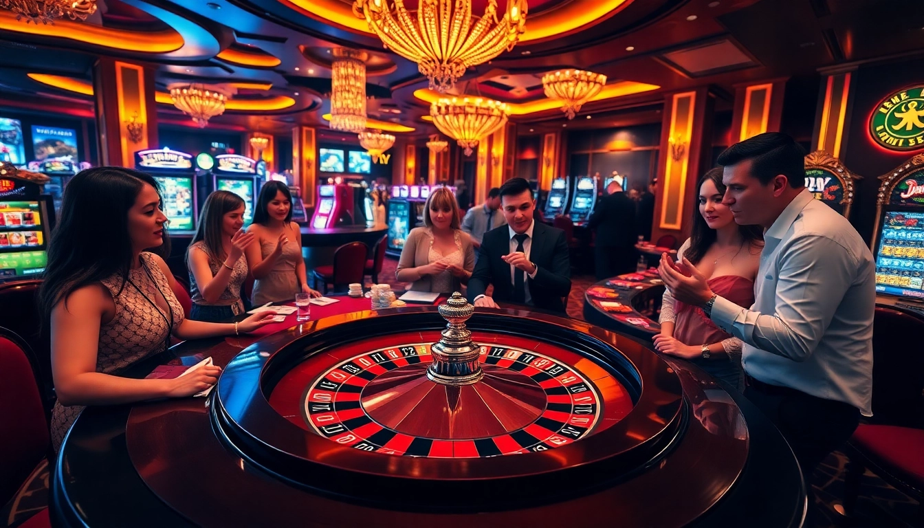 Experience thrilling gameplay at https://rr88.navy/, with a stunning roulette table and excited players.