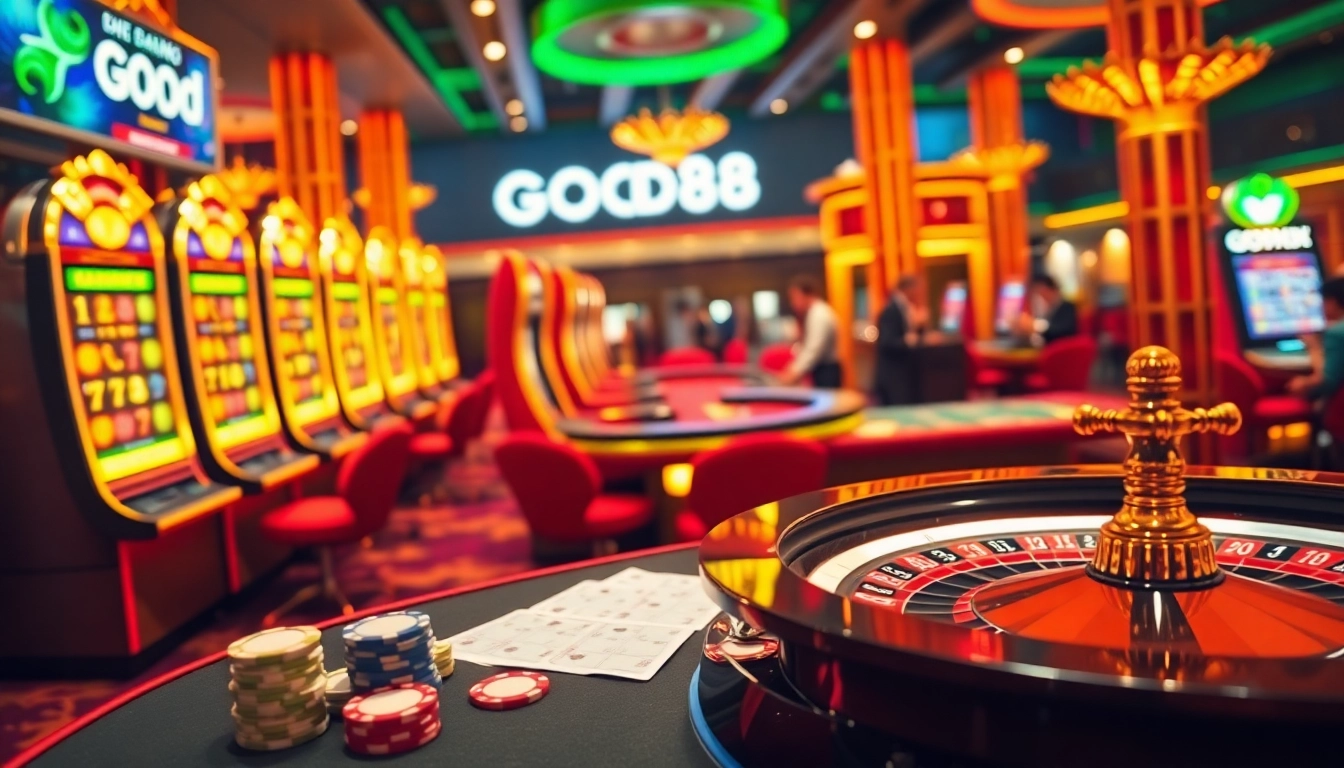 Engaged players enjoying diverse casino games at GOOD88 for an exciting online gambling experience.