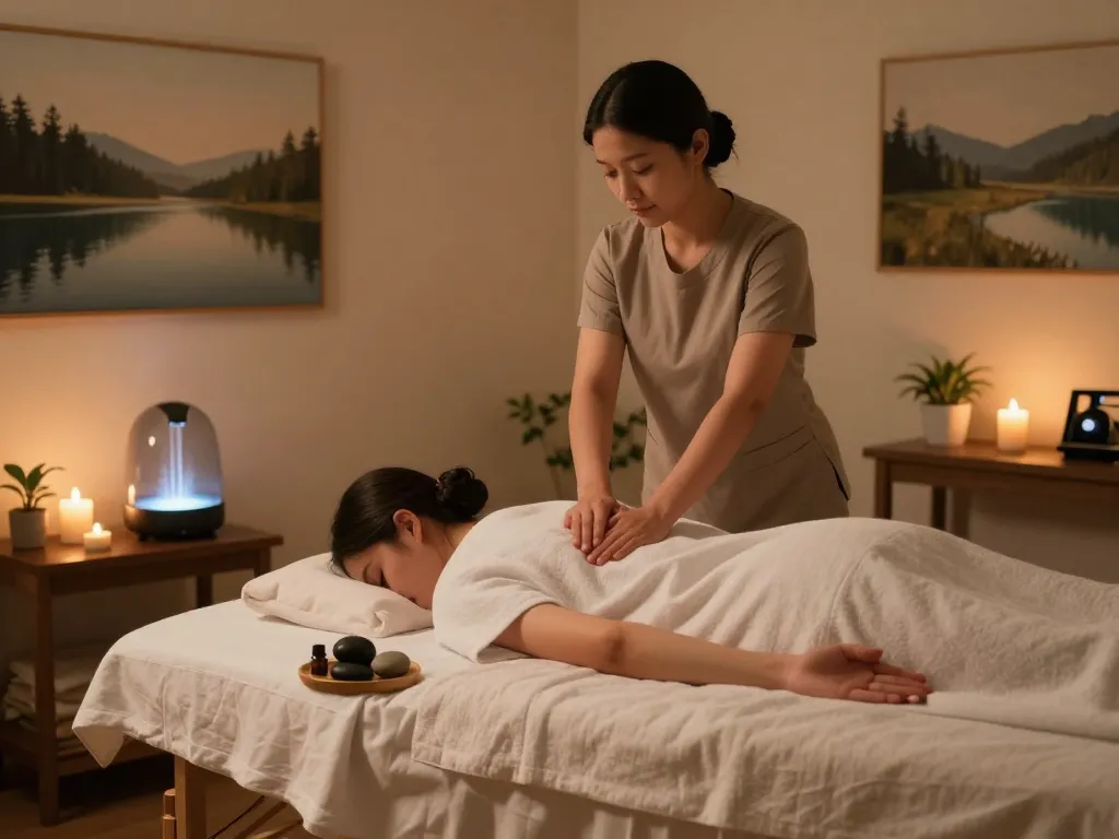Experience the ultimate relaxation with 영등포스웨디시 in a serene massage studio.