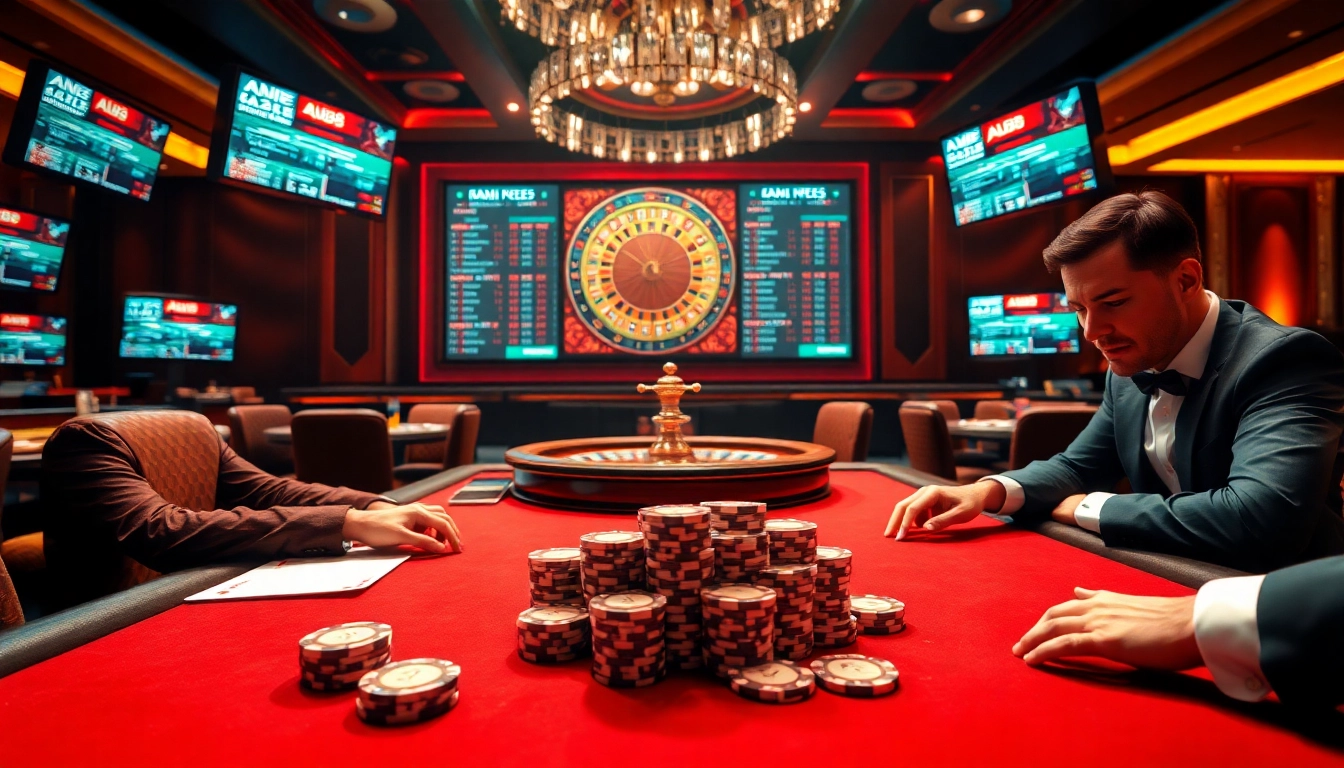 Exciting poker game scene on Trang Chủ AU88 with vibrant casino elements and professional atmosphere.