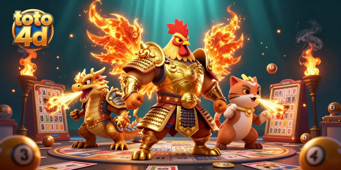 Engage with the thrilling world of toto 4d lottery amidst a dynamic scene with cartoon characters.