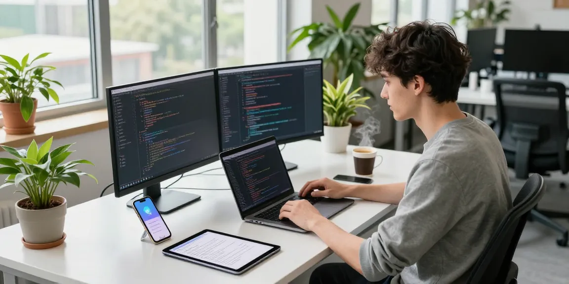 Explore Telegram中文版 in a modern tech workspace, highlighting the coding experience.