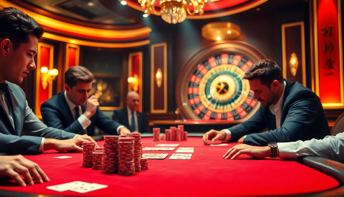 Engaged players at a luxurious poker table exemplifying the thrilling experience of 13win com.