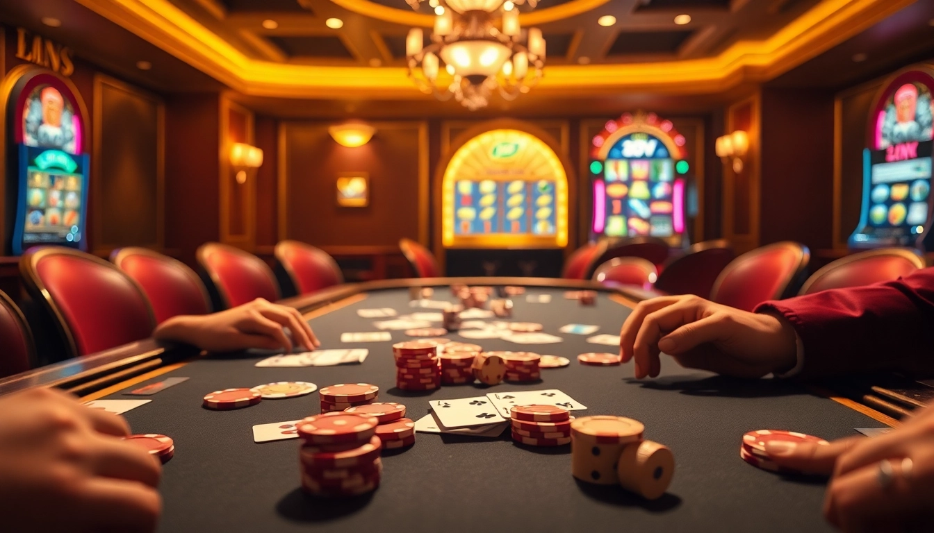 Experience a thrilling poker game at 88vv with vibrant chips and cards, capturing the excitement.