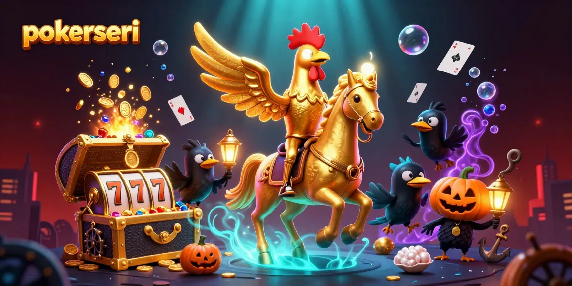 Experience thrill and excitement at pokerseri with a golden rooster and thrilling casino elements.