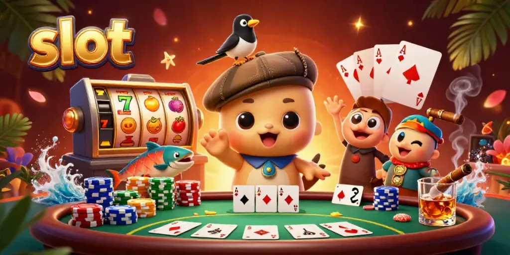 Engage with vibrant slot adventures featuring a playful baby Nessie amidst winning reels and poker elements.