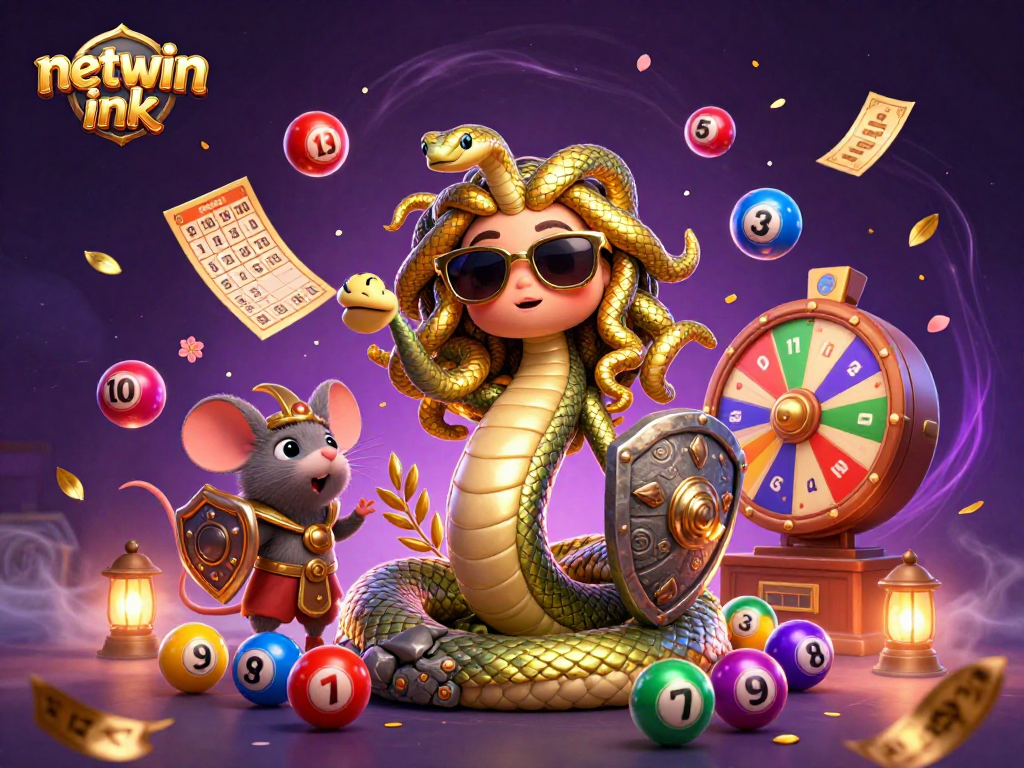 Engage in casino excitement with "netwin ink" featuring friendly Medusa, warriors, and lottery dynamics.
