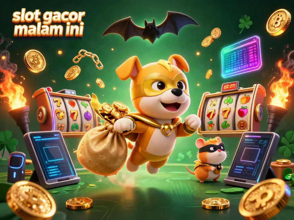 Gambarkan pengalaman memukau slot gacor malam ini dengan karakter pahlawan dan elemen kasino yang menonjol.