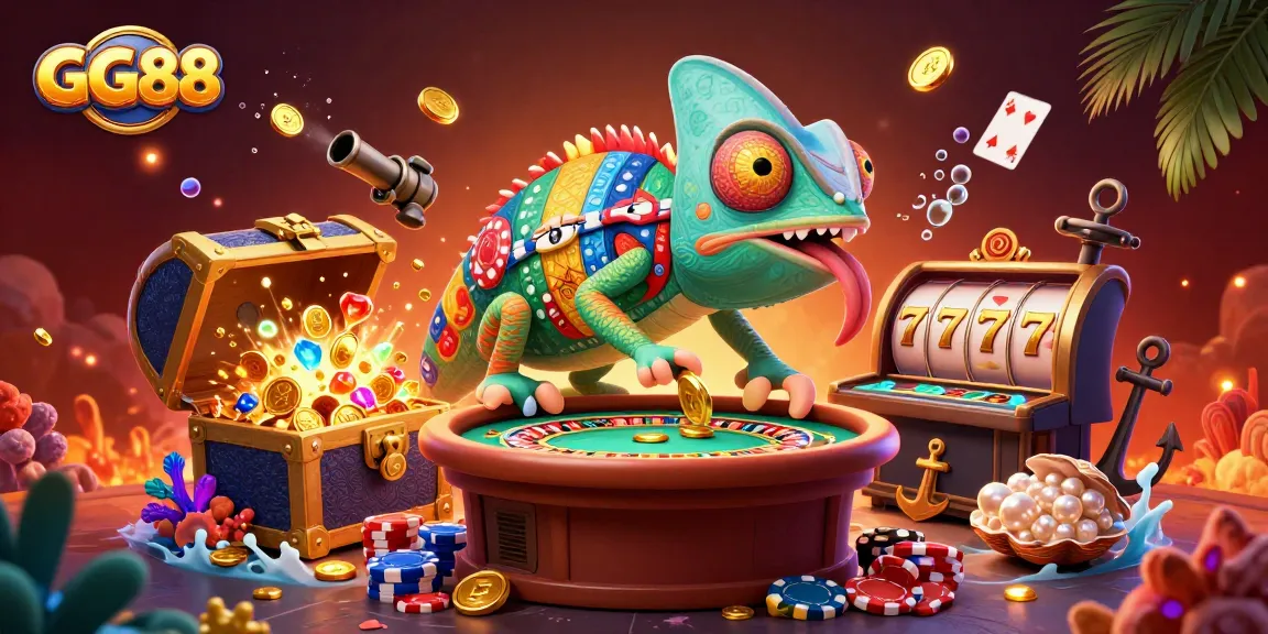 Experience thrilling games at GG88 with a vivid scene of a colorful casino adventure.