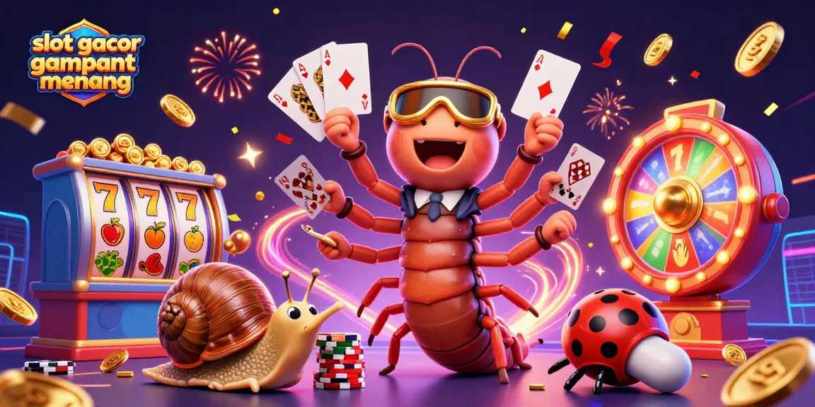 Experience thrilling play on slot gacor gampang menang with a vibrant casino scene featuring animated characters and elements