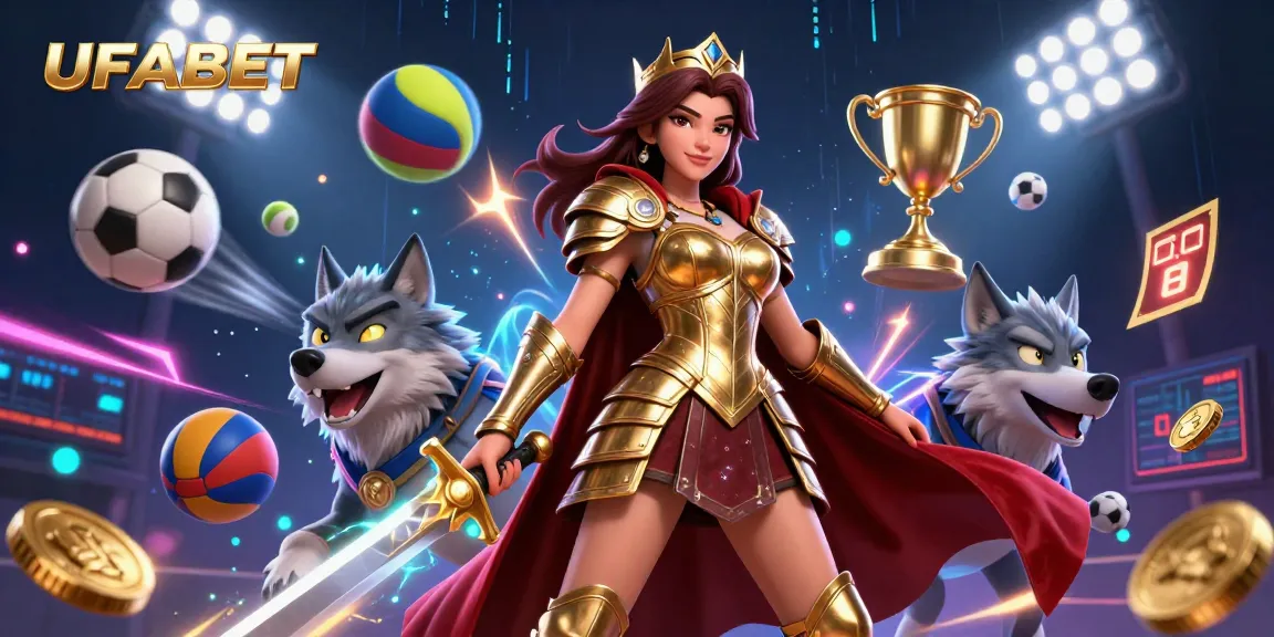 Experience thrilling bets with UFABET in a vibrant, dynamic 3D casino scene.