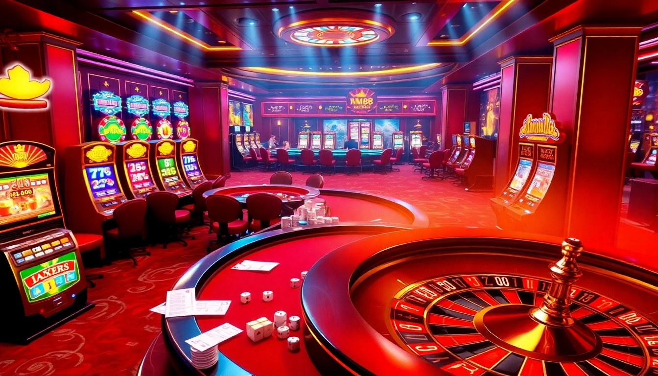 Experience the thrill of MM88 casino with active games, vibrant poker tables, and exciting slot machines.
