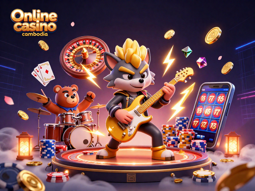 Engage with the vibrant atmosphere of Online casino cambodia through energetic gaming elements and characters.