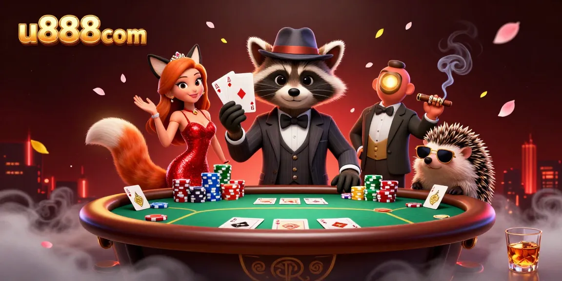 Experience thrilling poker action with u888com featuring charming characters and vibrant casino atmosphere.