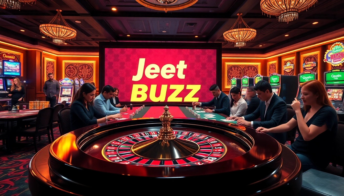 Experience high-stakes gambling at Jeet Buzz with vibrant tables and engaged players.