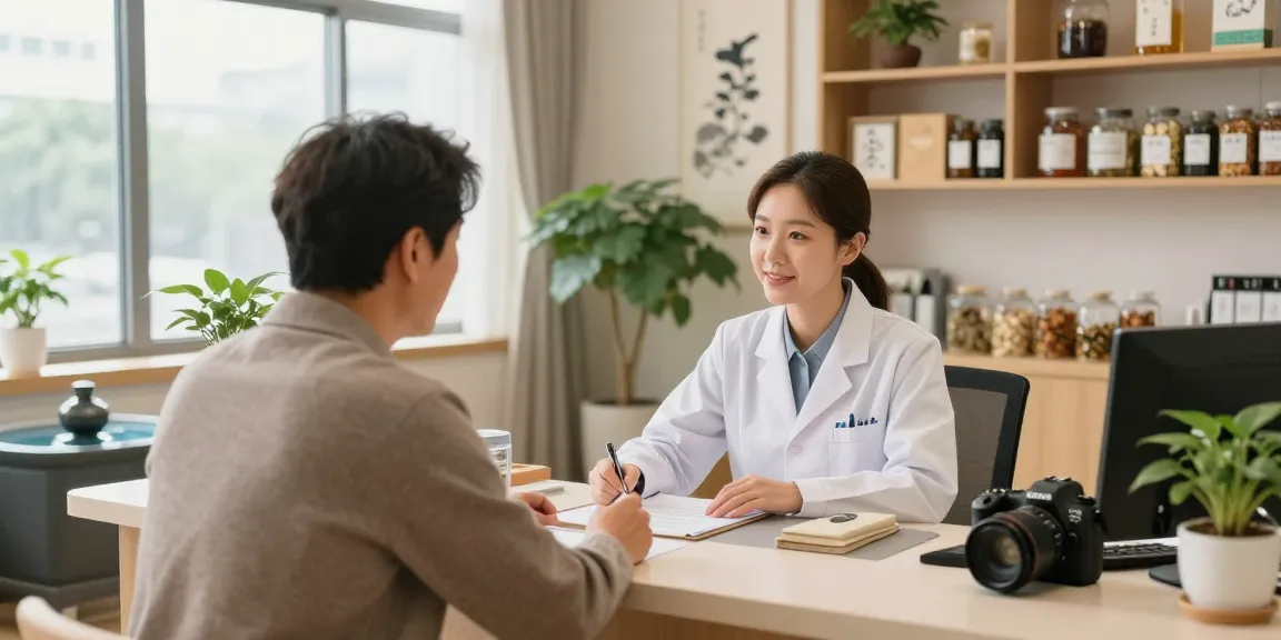 Patient consultation at 수원한의원, showcasing the welcoming atmosphere and professional care.