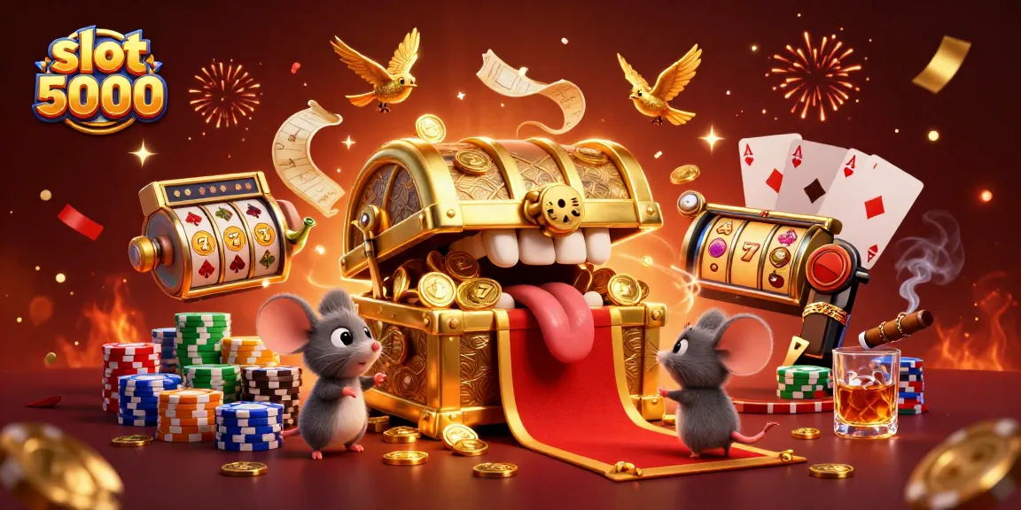 Experience thrilling wins with slot depo 5000 as treasures and fun collide in a dynamic casino scene.