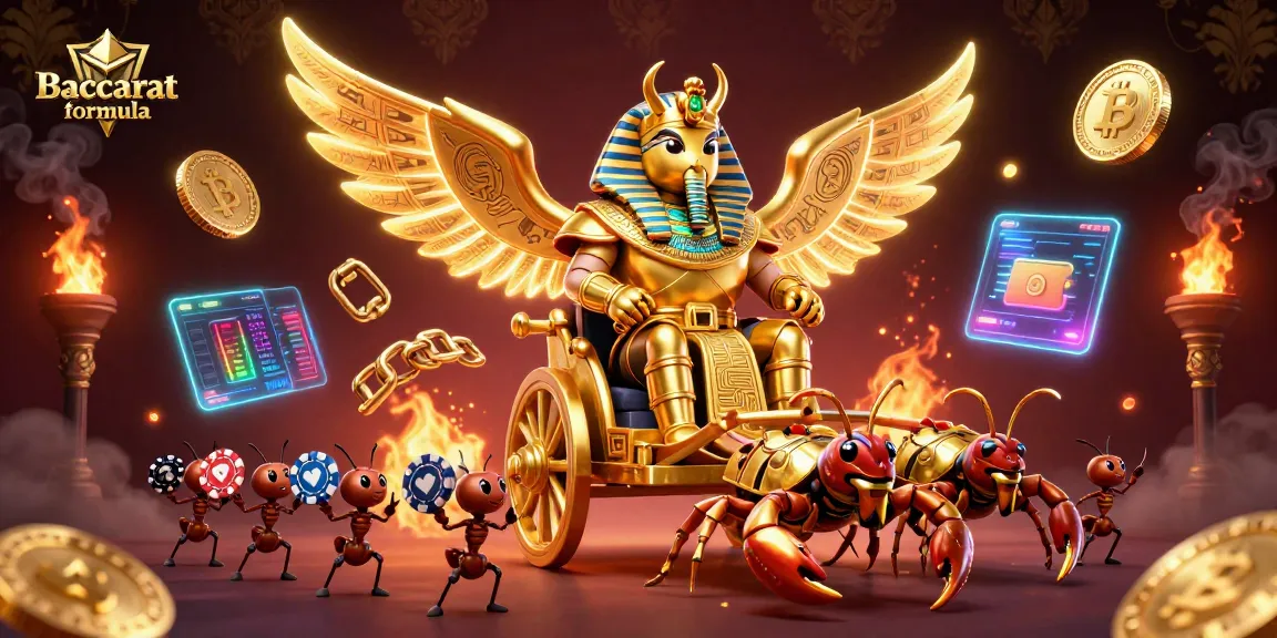 Engage with Baccarat formula strategies in a rich, dynamic casino-themed scene.