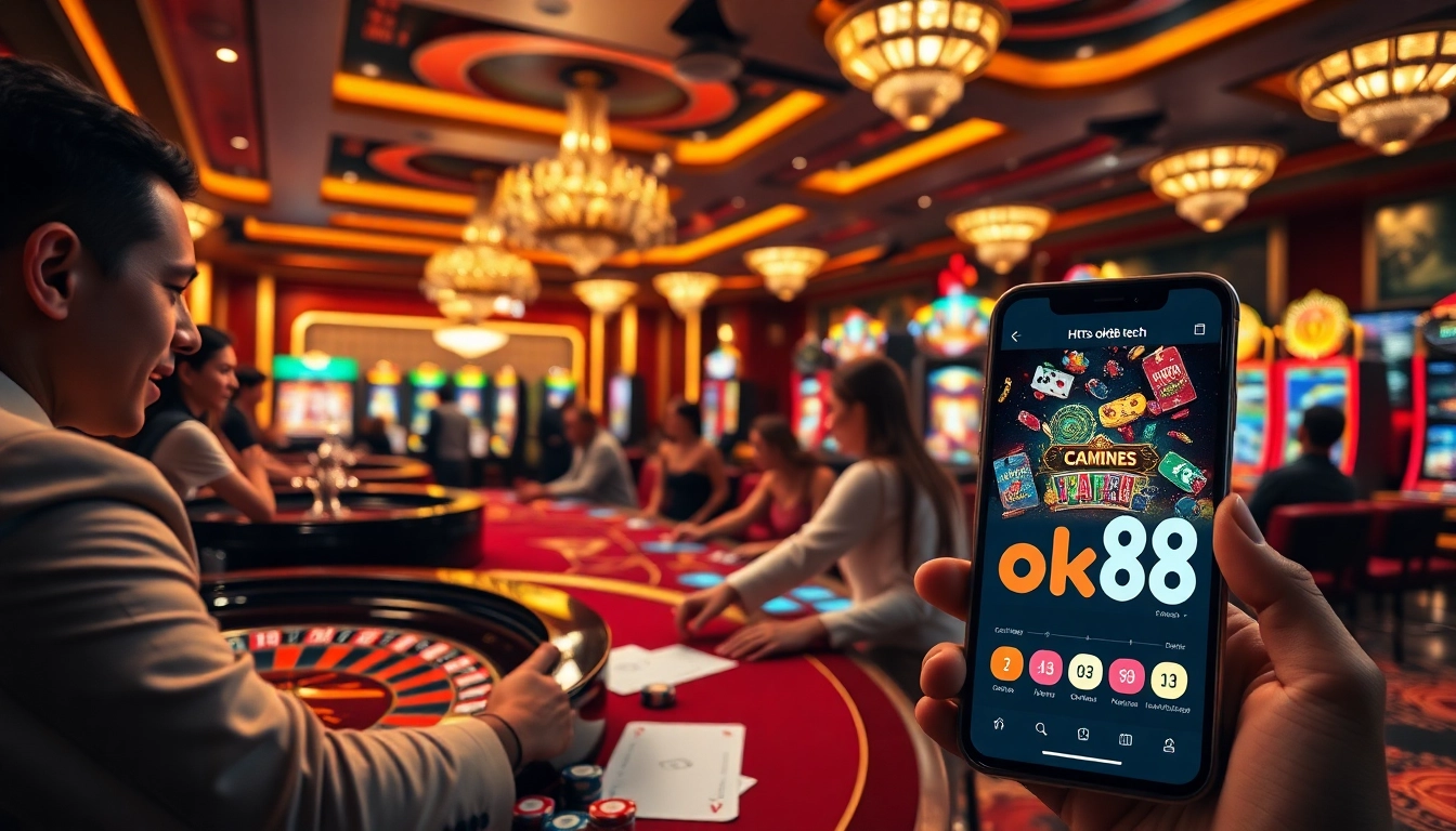 Experience dynamic online gaming at https://ok88.tech/ with vibrant slot machines and engaging casino tables.