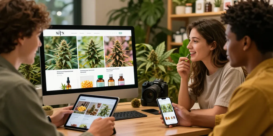 Discover premium weed online UK through an engaging shopping experience with friends exploring diverse cannabis products.