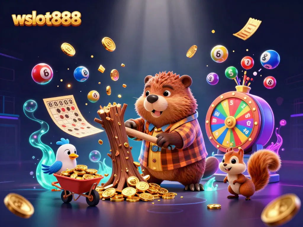 Menangkan hadiah besar dengan wslot888 saat berang-berang mengumpulkan koin emas dalam ilustrasi kasino ceria