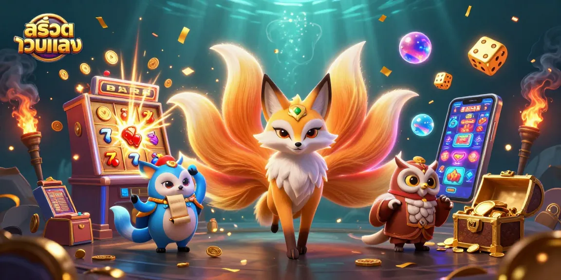 Experience the excitement of สล็อตเว็บตรง with vibrant 3D scenes featuring colorful characters and slot symbols.