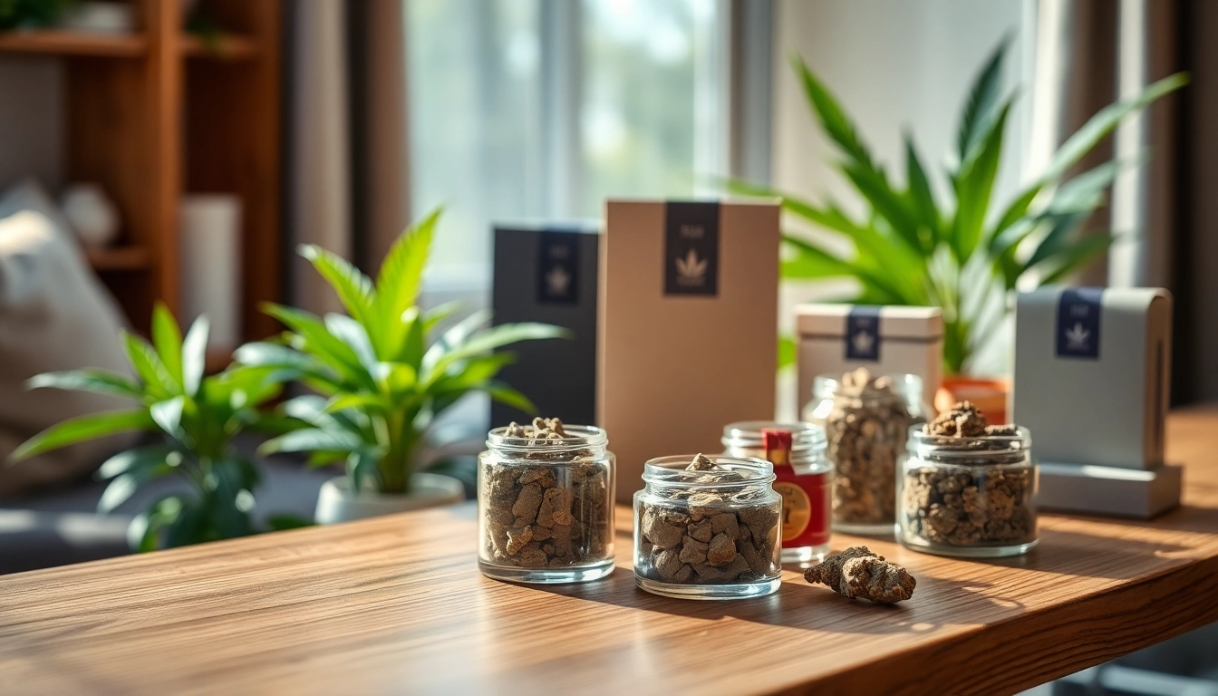 Explore premium hash UK delivery options showcased in an elegant and inviting setting.