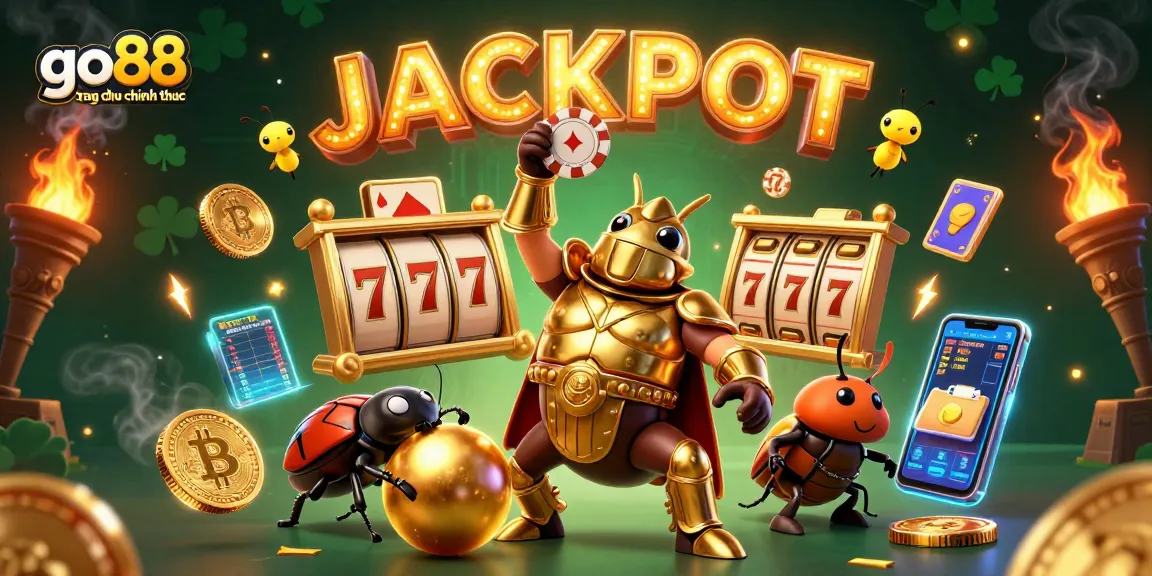 Join the excitement at go88 trang chu chinh thuc with a victorious beetle and jackpot celebration!