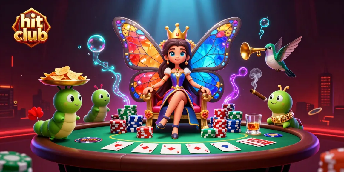 Engage in thrilling action at hit club as a butterfly queen presides over a lavish casino scene.