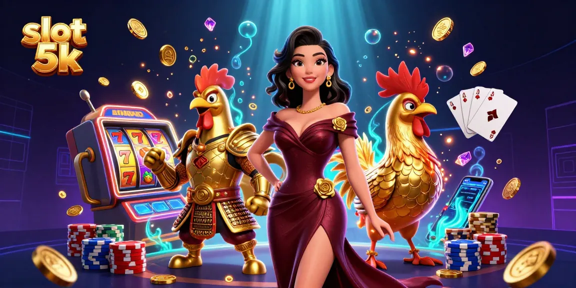 Engage with exciting slot 5k games featuring colorful symbols and dynamic gameplay in this vibrant illustration.