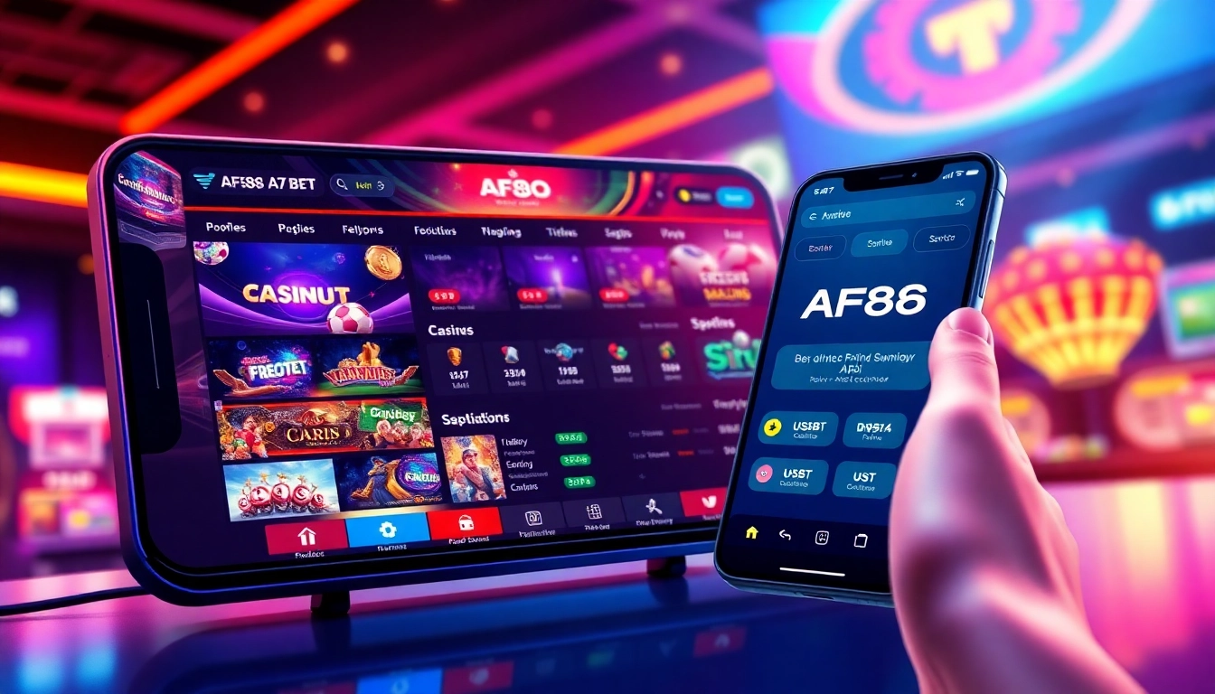 Explore an immersive online betting interface with af88.com, showcasing various gaming options.