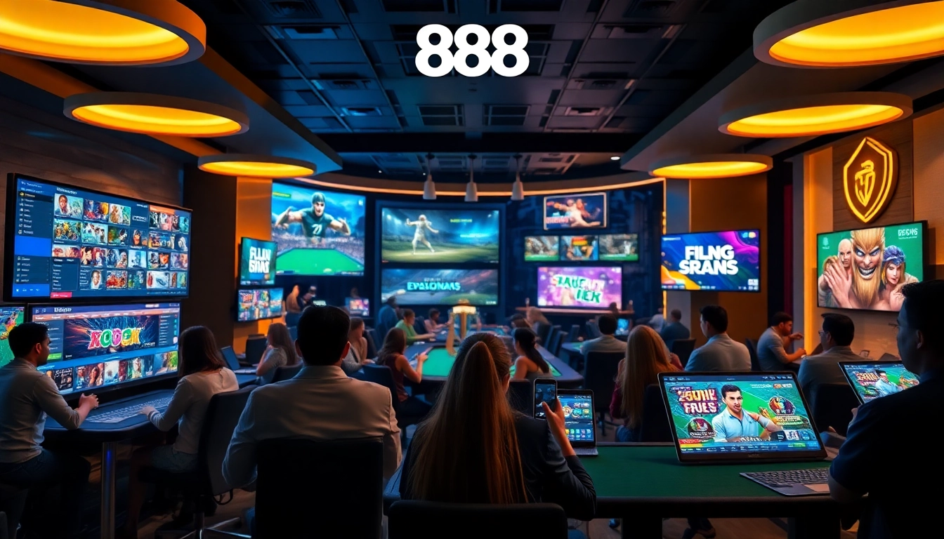 Online gaming experience at 888 new, highlighting diverse casino games and a modern interface.