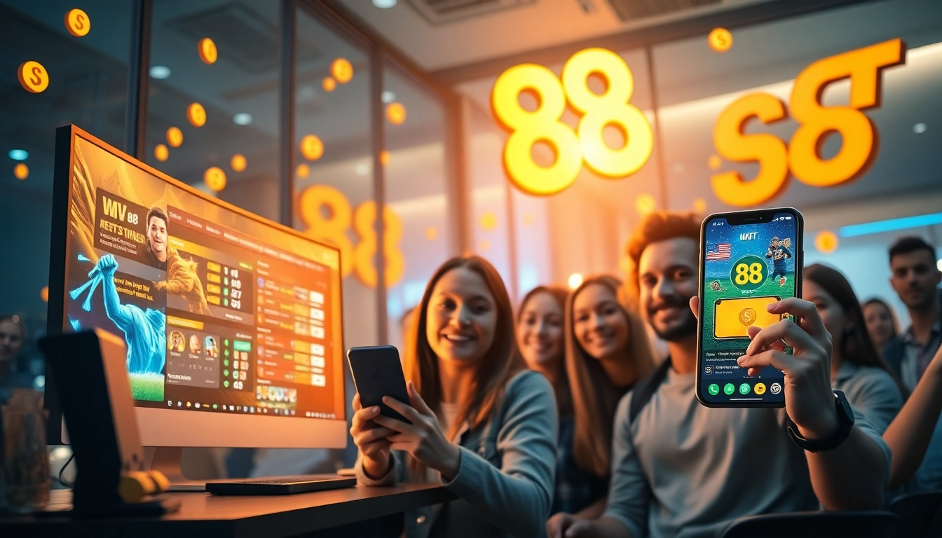 Engaging users interact with the MV 88 platform, showcasing its innovative and secure gambling environment.