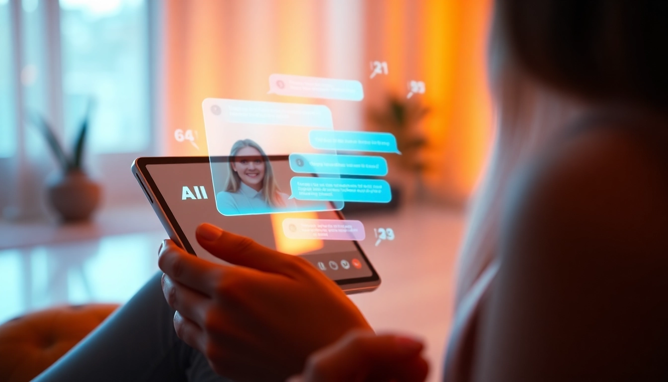 Engaging ai porn chat showcasing intimate digital interactions with futuristic AI characters.