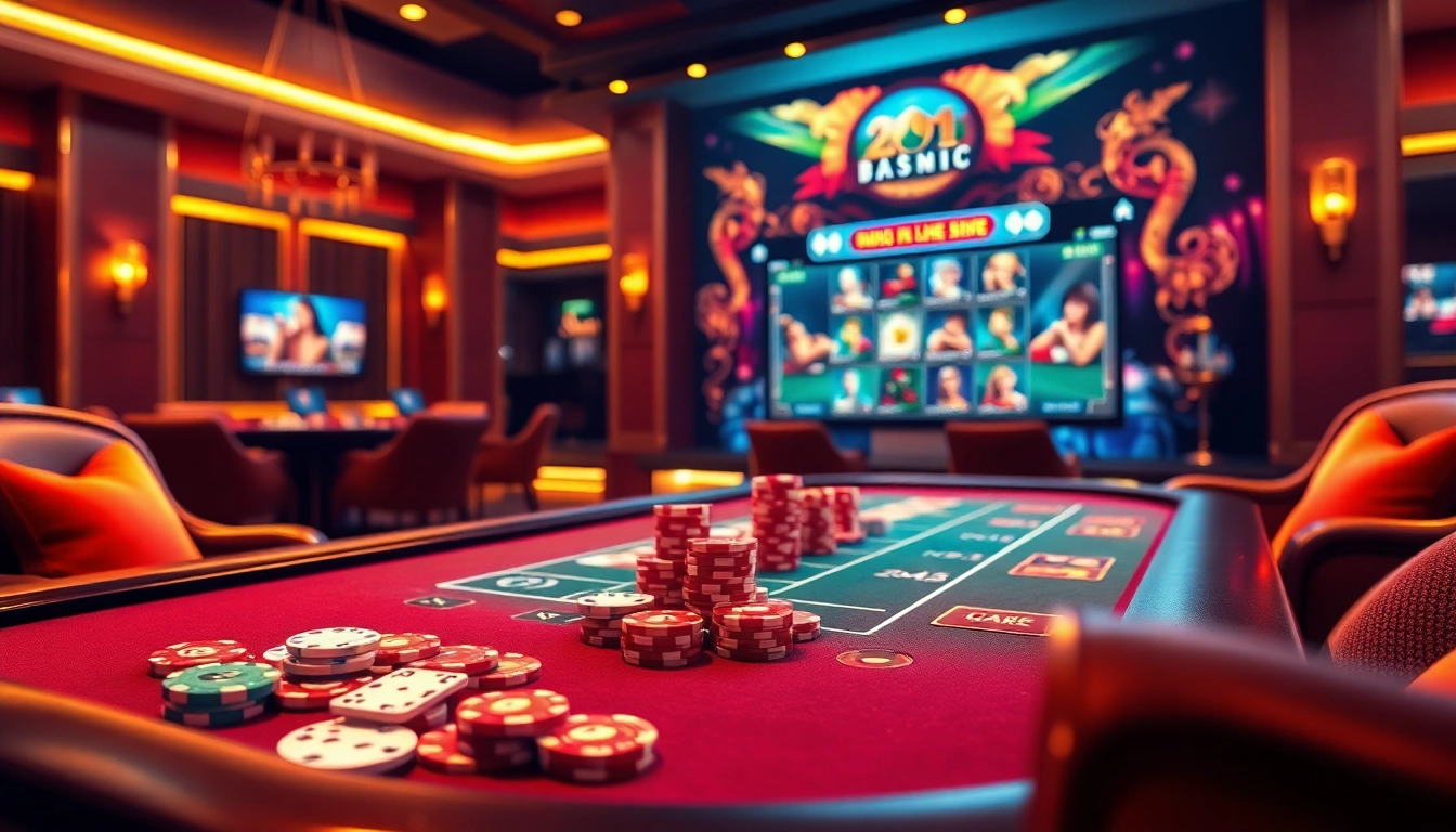 Exciting gambling experience at nhà cái nova88 featuring vibrant poker chips and cards.