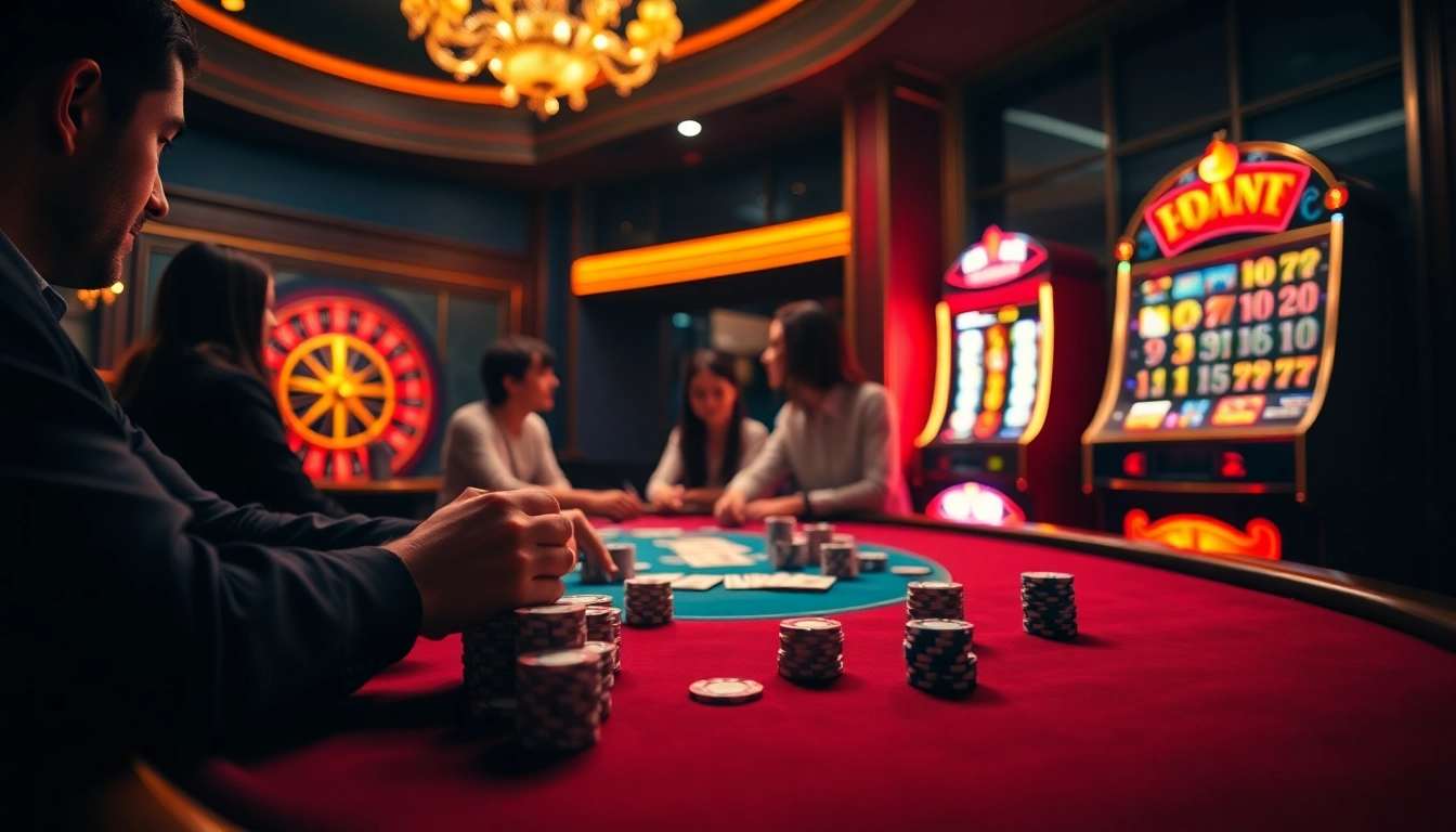 Experience high-stakes excitement at iwinclub with poker, roulette, and slot machines in a luxurious casino setting.