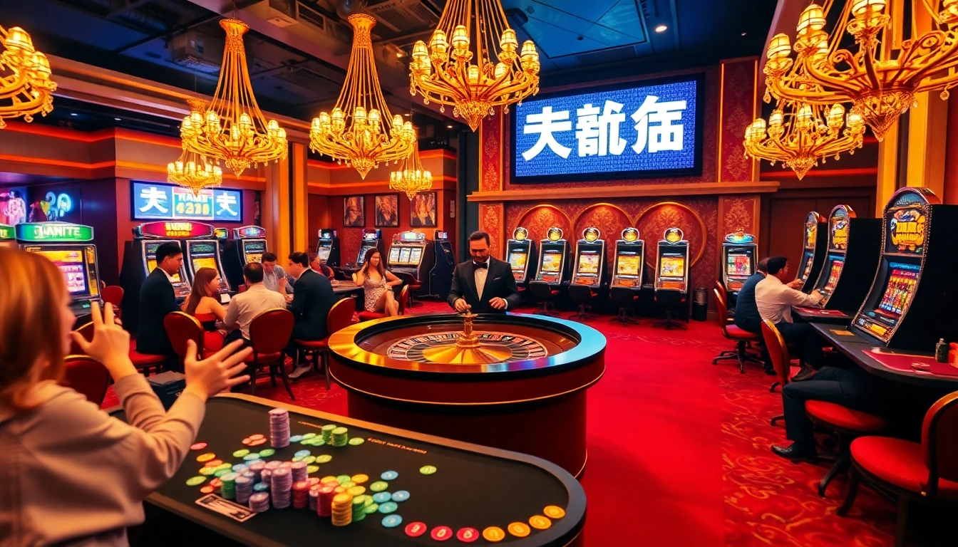 Action-packed casino scene featuring players at a roulette table and the phrase নিবন্ধন করুন.