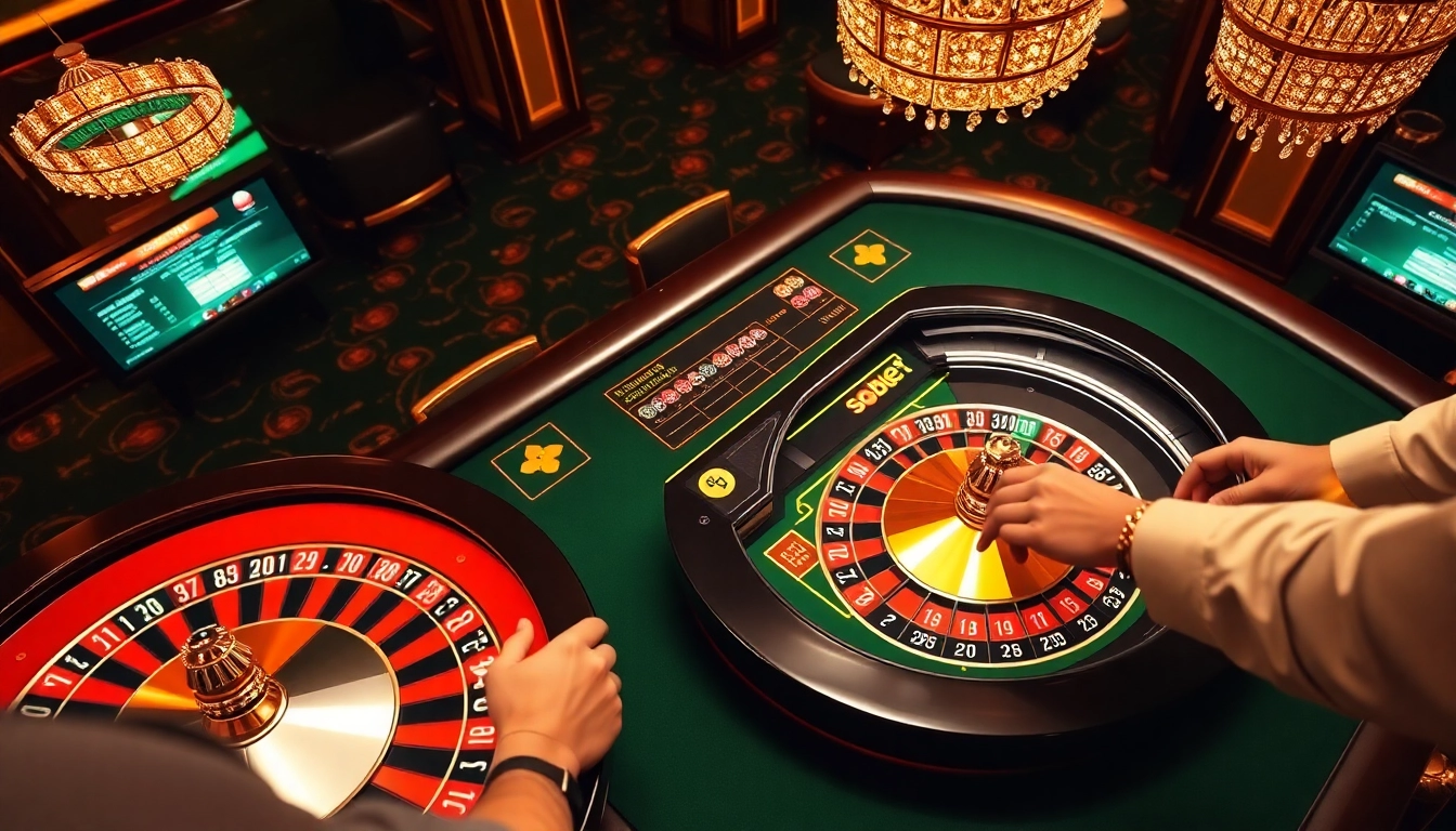 Sbobet provides exciting online gambling experiences with vibrant poker chips and roulette wheels.