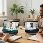 Ohio MMJ Card online consultation with diverse patients and doctors in a warm telehealth environment