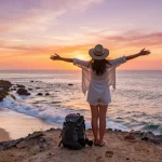 More from our blog on travel adventures featuring a traveler at a scenic coastal sunset.