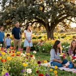 Explore the vibrant flower fields at https://www.thecapayvalleygardentour.com enjoying quality family time.